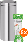 Brabantia Touch Bin 30L Matte Steel Fingerprint-proof + Trash Bags (120 units) Brabantia trash can