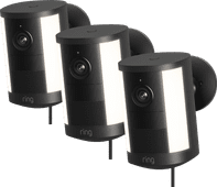 Ring Spotlight Camera 2e Generatie Stekker Zwart 3-Pack Buiten IP camera voor Ring