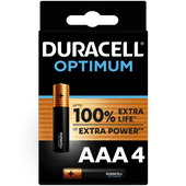 Duracell Piles Alcalines AAA Optimum 4 Pièces Batterie