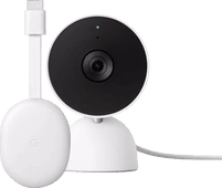 Google Chromecast 4K met Google TV + Google Nest Cam Indoor Mediaspeler
