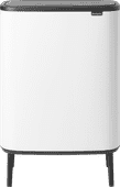 Brabantia Bo Touch Bin Hi Trash Can 60L with Plastic Inner Bucket - White Touch trash can