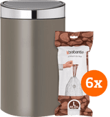 Brabantia Touch Bin 40L Platinum + Trash Bags (120 units) Brabantia trash can