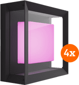Philips Hue Econic Wall Lamp White and Color Black Modern 4-pack Philips Hue sets and bundle