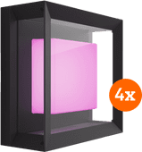 Philips Hue Econic muurlamp White and Color Zwart modern 4-pack Philips Hue Econic