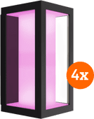 Philips Hue Impress Wall Lamp White and Color Black Narrow 4-pack 