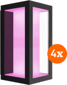 Philips Hue Impress muurlamp White and Color zwart smal 4-pack Philips Hue Impress