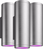 Philips Hue Appear Wall Lamp White and Color - Stainless Steel 3-Pack Philips Hue wall lamp for outside