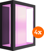Philips Hue Impress muurlamp White and Color zwart breed 4-pack Smart lamp White & Color