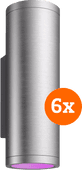 Philips Hue Appear Wall Lamp White and Color Stainless Steel 6-pack Philips Hue wall lamp for outside