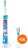 Philips Sonicare for Kids Connected HX6322/04 + brossettes Kids à partir de 3 ans (4 pièces) Meilleure brosse à dents électrique