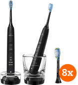 Philips DiamondClean 9000 HX9914/54 Lot de 2 + Premium Plaque Defense Brossettes 8 Pièces Promotion : brosses à dents électriques Philips