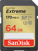 SanDisk SDXC Extreme 64GB 80MB/s Sandisk SD kaart