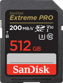 SanDisk SDXC Extreme Pro 512GB 200mb/s SDXC kaart