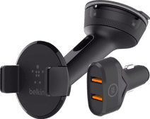 Belkin Phone Mount Car Dashboard/Windshield + BlueBuilt Car Charger Quick Charge 18W 