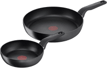 Tefal Hard Titanium Pro Frying Pan Set 24cm + 28cm Aluminium pan