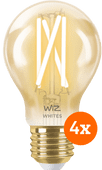 WiZ Smart Filament lamp Standaard Goud 4-pack - Warm tot Koelwit Licht - E27 WiZ smart lampen