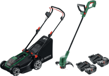 Bosch Rotak 18V2-43 + Bosch EasyGrassCut 18 + Bosch Kit de Démarrage 18 V 4,0 Ah (2x) Tondeuse à gazon Bosch