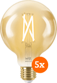 WiZ Ampoule à Filament Connectée Globe Lot de 5 - Lumière Blanche Chaude à Lumière Blanche Froide - E27 Ampoules connectées WiZ