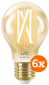WiZ Smart Filament lamp Standaard Goud 6-pack - Warm tot Koelwit Licht - E27 WiZ smart lampen