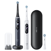 Oral-B iO Series 8 Black and White Duo Pack with Extra Brush Attachment 