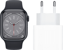 Apple Watch Series 8 45mm Midnight Aluminium Midnight Sportband + Oplader Apple Watch 8