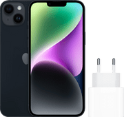 Apple iPhone 14 Plus 128 Go Noir + Apple Chargeur USB-C 20 W Produit Apple avec bonus de reprise