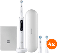 Oral-B iO 7w Wit + iO Ultimate Clean opzetborstels (4 stuks) Oral B smart elektrische tandenborstel met app