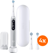 Oral-B iO 6n Gris + iO Ultimate Clean Brossettes (4 pièces) Brosse à dents électrique Oral B Smart avec appli