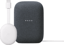 Google Chromecast 2K met Google TV + Google Nest Audio Charcoal Mediaspeler