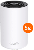 TP-Link Deco XE75 Pro Mesh WiFi 6E (5-pack) WiFi solution for streaming in a townhouse