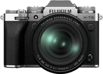 Fujifilm X-T5 Silver + XF 16 - 80mm f/4 Camera with a tiltable screen