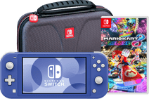 Nintendo Switch Lite Blauw + Mario Kart 8 Deluxe + Bigben Beschermtas Nintendo Switch