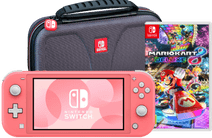 Nintendo Switch Lite Koraal + Mario Kart 8 Deluxe + Bigben Beschermtas Nintendo Switch