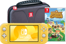 Nintendo Switch Lite Geel + Animal Crossing New Horizons + Bigben Beschermtas Nintendo Switch