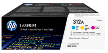 HP 312A LaserJet Toner Cartridge Cyan/Magenta/Yellow 3-pack HP 312 toner cartridge