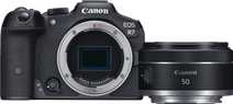 Canon EOS R7 + RF 50mm f/1.8 STM Camera with a tiltable screen