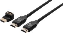 BlueBuilt Câble HDMI 4K 60 Hz Nylon 1,5 Mètre + Adaptateur 90° Câble HDMI BlueBuilt