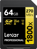 Lexar Professional 1800x GOLD 64 GB SDXC 170 Mo/s Carte SDXC