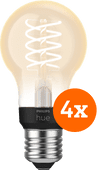 Philips Hue Ampoule à Filament White Standard E27 - 2023 - Lot de 4 Douille E27 Philips HUE