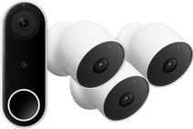 Google Nest Doorbell Wired + Google Nest Cam Lot de 3 Sonnette connectée avec abonnement