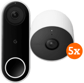 Google Nest Doorbell Wired + Google Nest Cam 5-pack Google Nest security