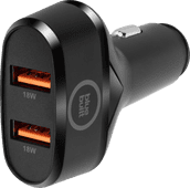 BlueBuilt Quick Charge Autolader met 2 Usb A Poorten 18W Zwart Autolader
