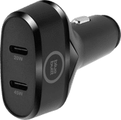 BlueBuilt Power Delivery Autolader met 2 Usb C Poorten 45W Zwart Autolader