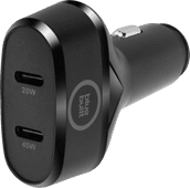 BlueBuilt Power Delivery Autolader met 2 Usb C Poorten 45W Zwart Autolader met meerdere poorten