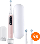 Oral-B iO 6n Lichtroze + iO Ultimate Clean opzetborstels (4 stuks) Oral B elektrische tandenborstel voor gevoelige tanden