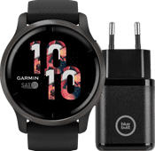 Garmin Venu 2 Black + BlueBuilt Charger Smartwatches with EcoCheques