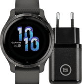 Garmin Venu 2S Gray + BlueBuilt Charger Smartwatches with EcoCheques