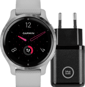 Garmin Venu 2S Silver + BlueBuilt Charger Smartwatches with EcoCheques