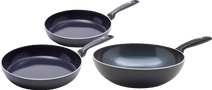 GreenPan Torino Set de Poêles à Frire Céramique 24 + 28 cm + Wok 28 cm Poêle à frire en céramique