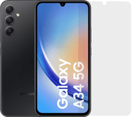 Samsung Galaxy A34 128GB Zwart 5G + BlueBuilt Screenprotector Samsung A34